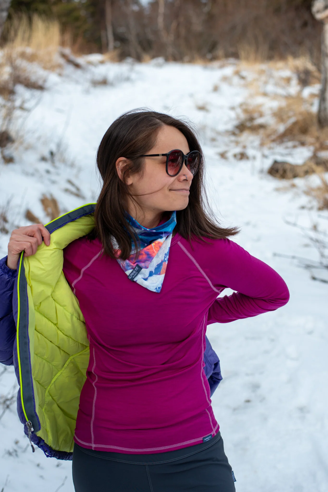 Mountain Merino Wool V Front Neck Warmer - Image 6